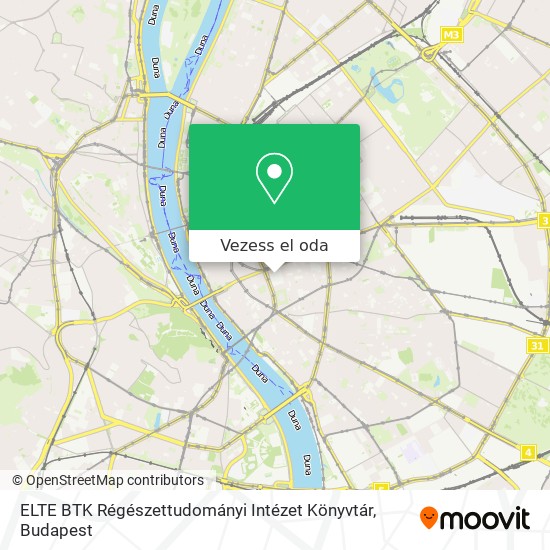 ELTE BTK Régészettudományi Intézet Könyvtár térkép