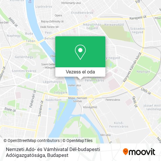 Nemzeti Adó- és Vámhivatal Dél-budapesti Adóigazgatósága térkép
