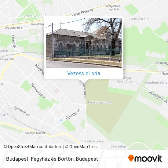 Budapesti Fegyház és Börtön térkép