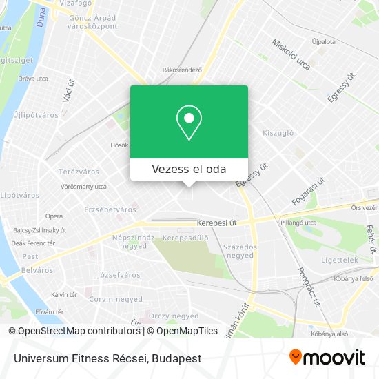 Universum Fitness Récsei térkép
