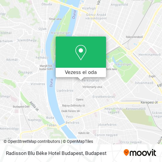 Radisson Blu Béke Hotel Budapest térkép