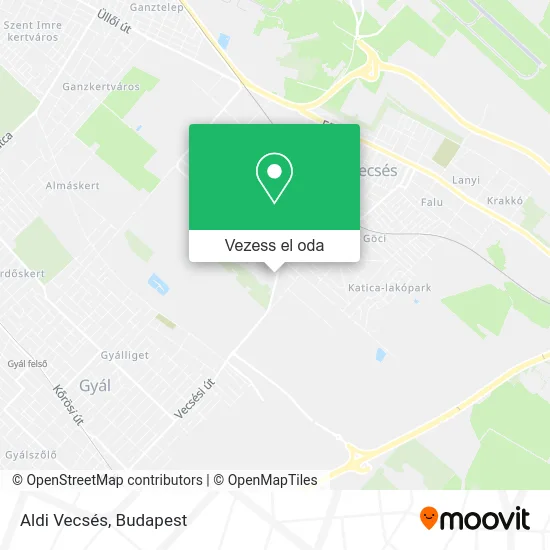 Aldi Vecsés térkép