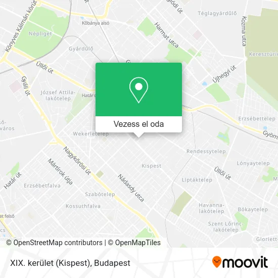 XIX. kerület (Kispest) térkép