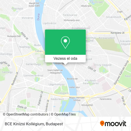 BCE Kinizsi Kollégium térkép