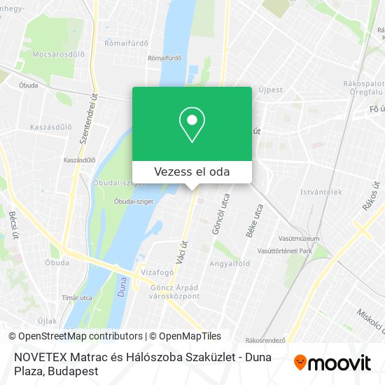 NOVETEX Matrac és Hálószoba Szaküzlet - Duna Plaza térkép