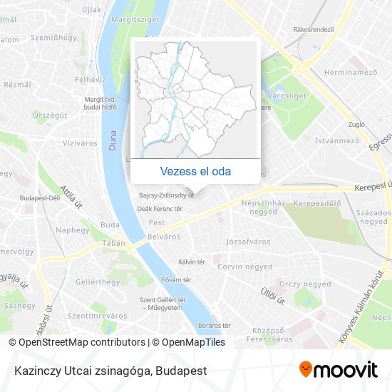 Kazinczy Utcai zsinagóga térkép