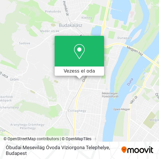 Óbudai Mesevilág Óvoda Víziorgona Telephelye térkép