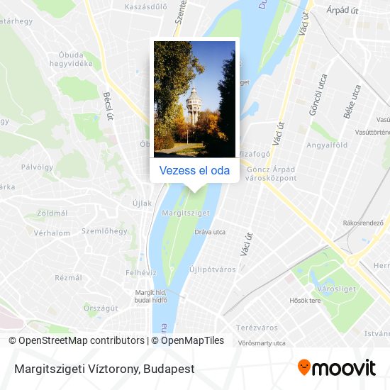 Margitszigeti Víztorony térkép