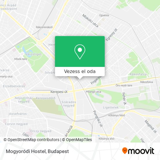 Mogyoródi Hostel térkép