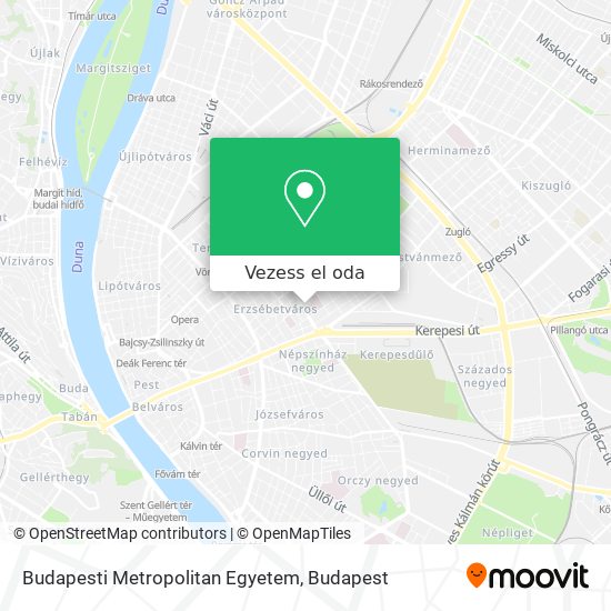 Budapesti Metropolitan Egyetem térkép