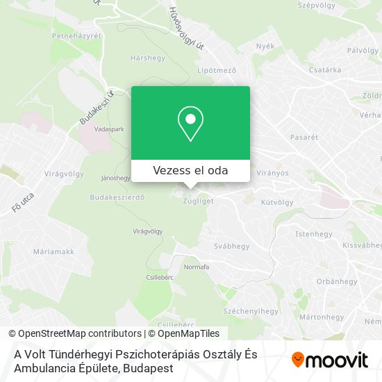 A Volt Tündérhegyi Pszichoterápiás Osztály És Ambulancia Épülete térkép