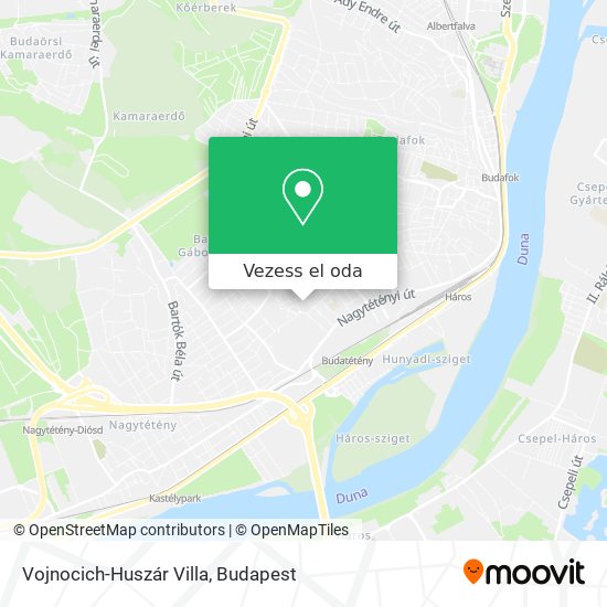 Vojnocich-Huszár Villa térkép