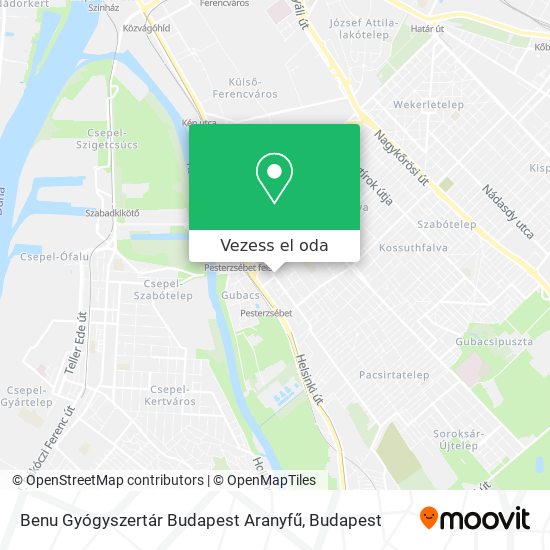 Benu Gyógyszertár Budapest Aranyfű térkép