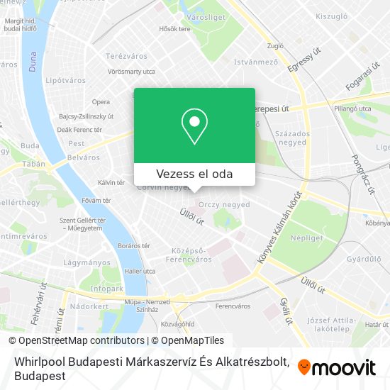 Whirlpool Budapesti Márkaszervíz És Alkatrészbolt térkép