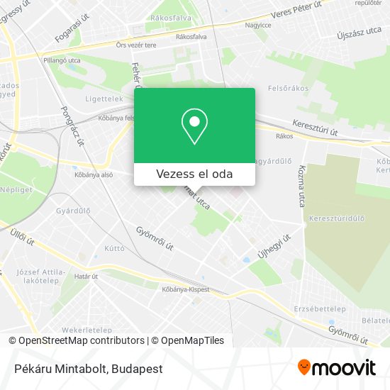 Pékáru Mintabolt térkép