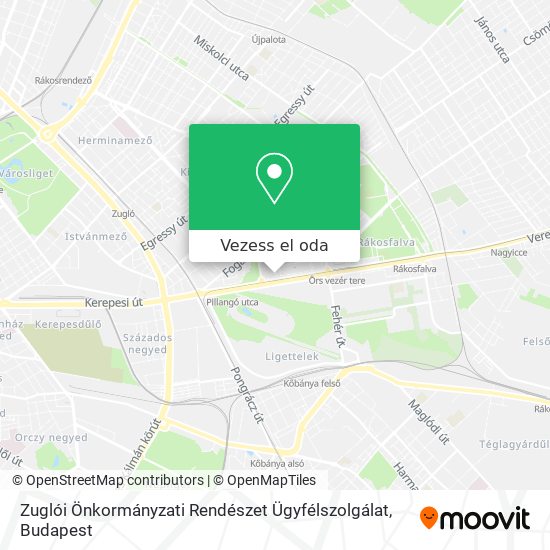 Zuglói Önkormányzati Rendészet Ügyfélszolgálat térkép