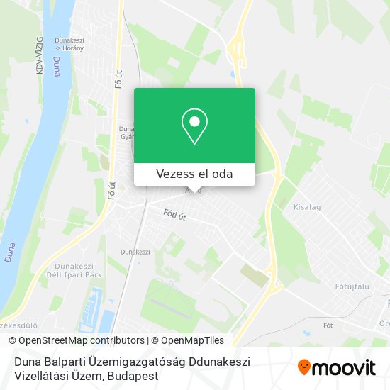 Duna Balparti Üzemigazgatóság Ddunakeszi Vizellátási Üzem térkép