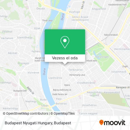 Budapest Nyugati Hungary térkép