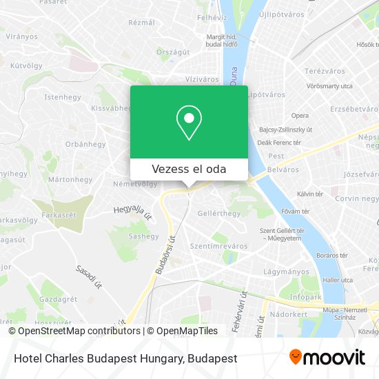 Hotel Charles Budapest Hungary térkép