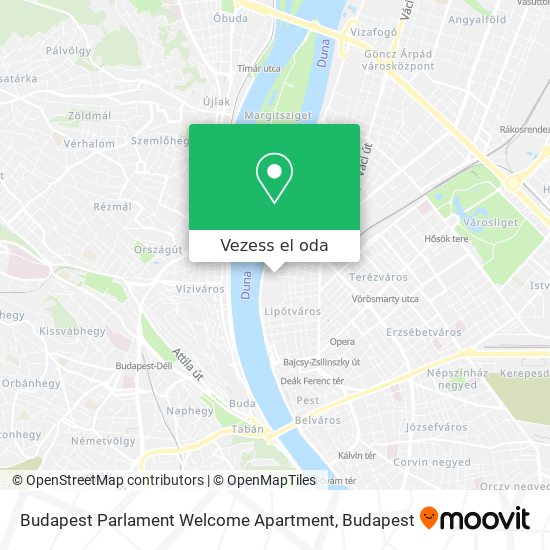 Budapest Parlament Welcome Apartment térkép