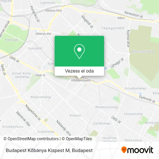 Budapest Kőbánya Kispest M térkép