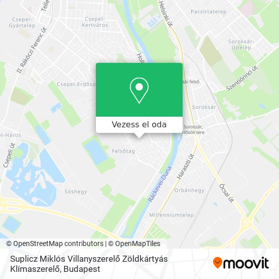 Suplicz Miklós Villanyszerelő Zöldkártyás Klímaszerelő térkép