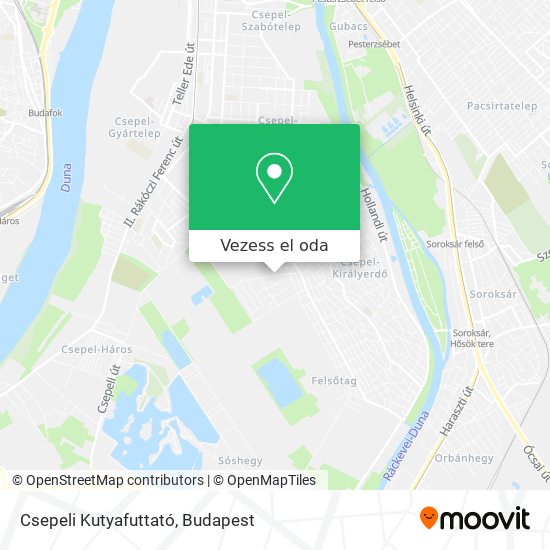 Csepeli Kutyafuttató térkép