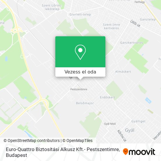 Euro-Quattro Biztosítási Alkusz Kft.- Pestszentimre térkép