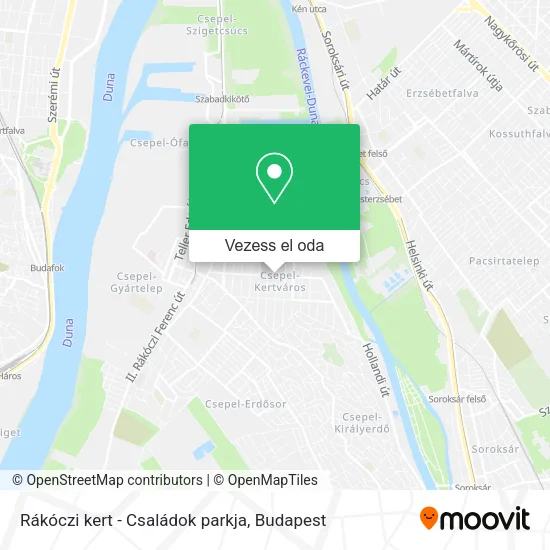 Rákóczi kert - Családok parkja térkép