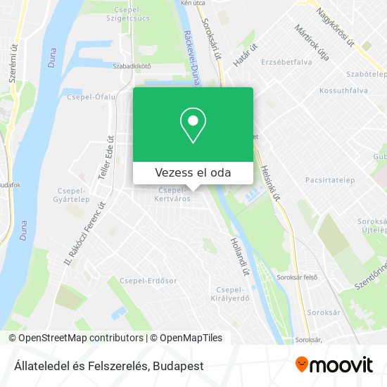 Állateledel és Felszerelés térkép