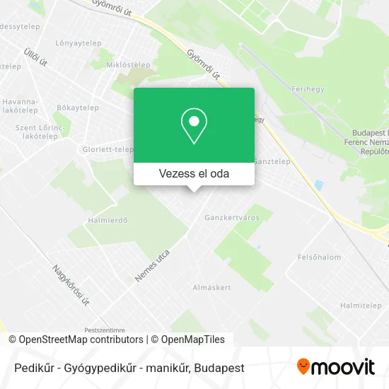 Pedikűr - Gyógypedikűr - manikűr térkép