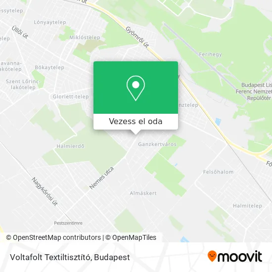 Voltafolt Textiltisztító térkép