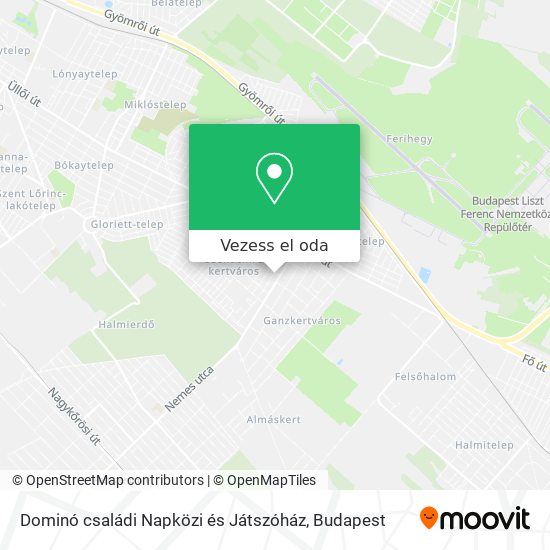 Dominó családi Napközi és Játszóház térkép
