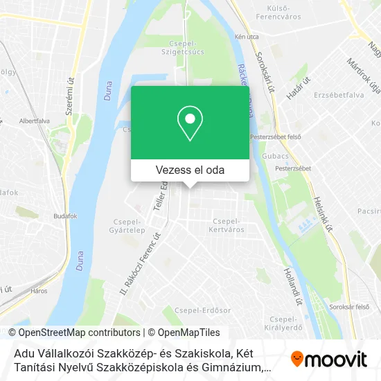 Adu Vállalkozói Szakközép- és Szakiskola, Két Tanítási Nyelvű Szakközépiskola és Gimnázium térkép