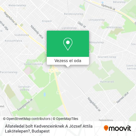 Állateledel bolt Kedvenceinknek A József Attila Lakótelepen? térkép