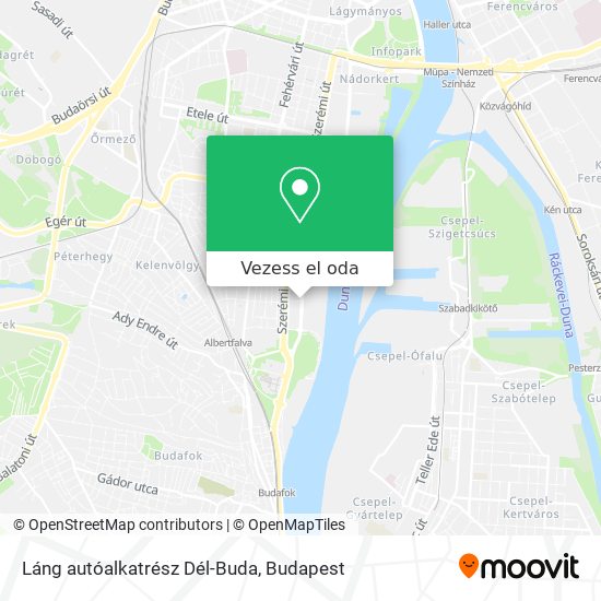 Láng autóalkatrész Dél-Buda térkép