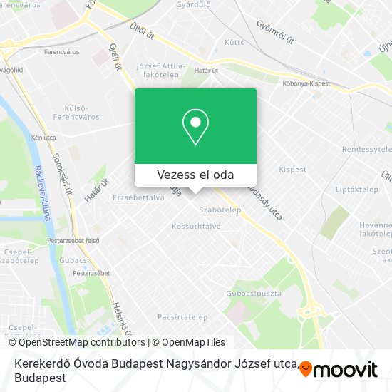 Kerekerdő Óvoda Budapest Nagysándor József utca térkép