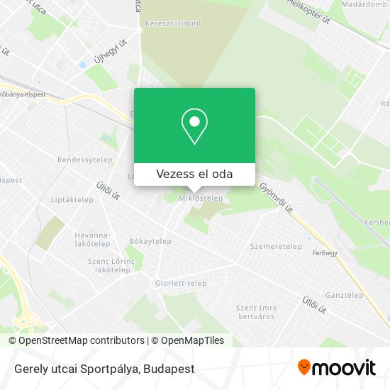 Gerely utcai Sportpálya térkép