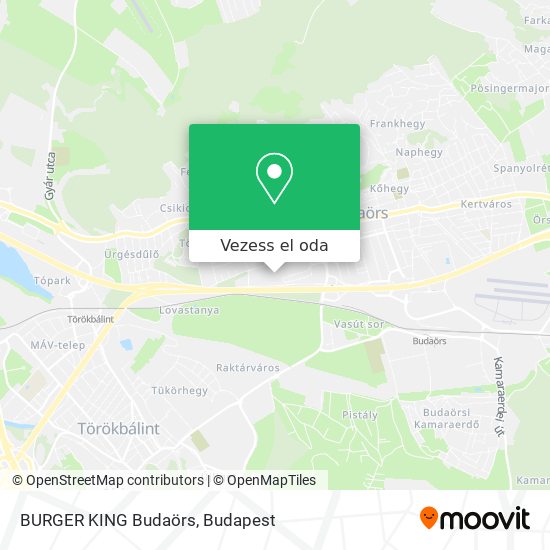 BURGER KING Budaörs térkép