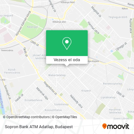 Sopron Bank ATM Adatlap térkép