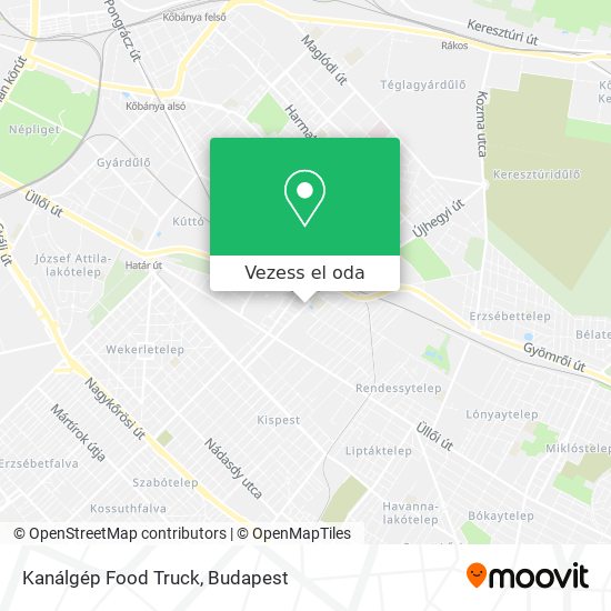 Kanálgép Food Truck térkép