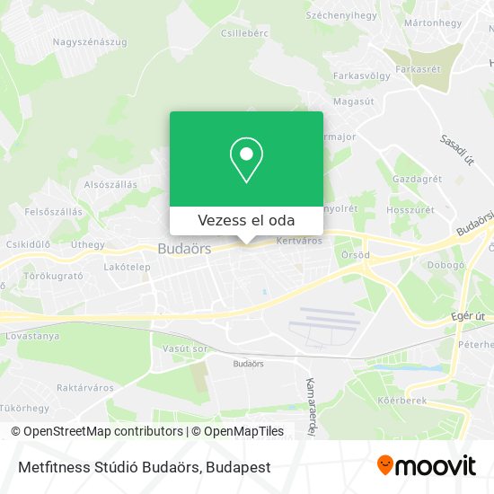 Metfitness Stúdió Budaörs térkép