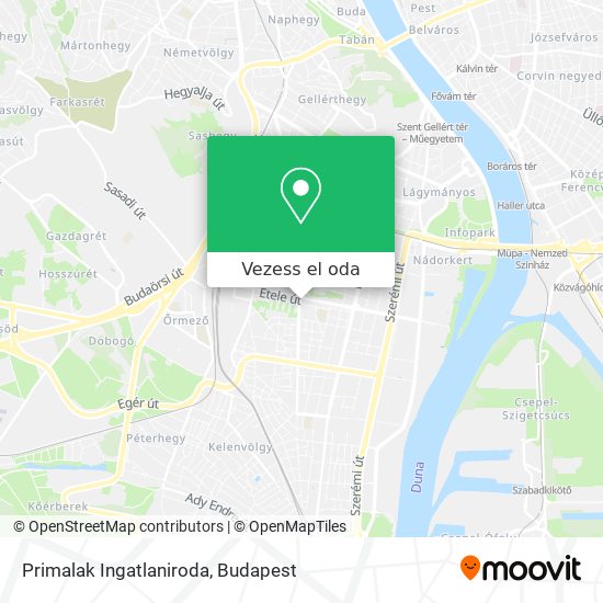 Primalak Ingatlaniroda térkép