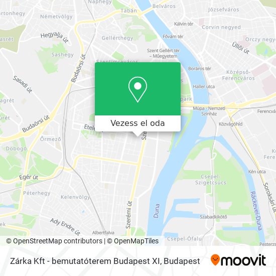Zárka Kft - bemutatóterem Budapest XI térkép