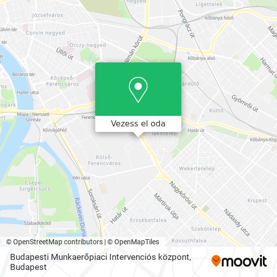 Budapesti Munkaerőpiaci Intervenciós központ térkép