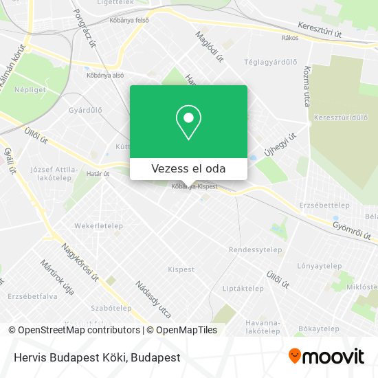Hervis Budapest Köki térkép