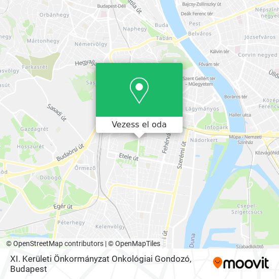 XI. Kerületi Önkormányzat Onkológiai Gondozó térkép