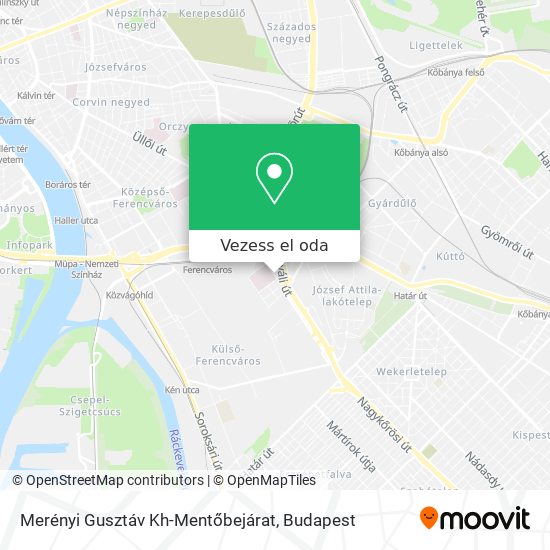 Merényi Gusztáv Kh-Mentőbejárat térkép