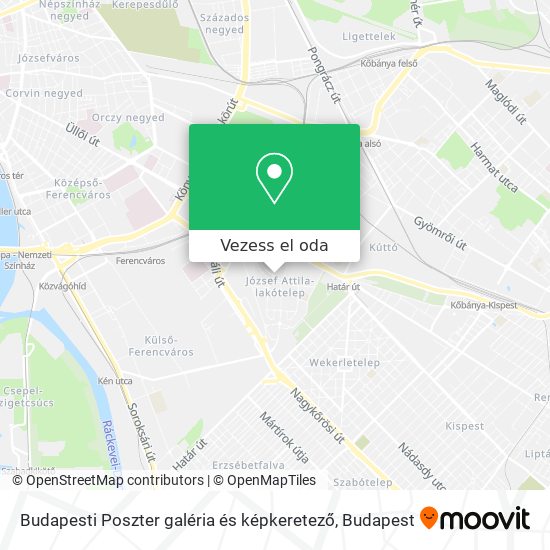 Budapesti Poszter galéria és képkeretező térkép