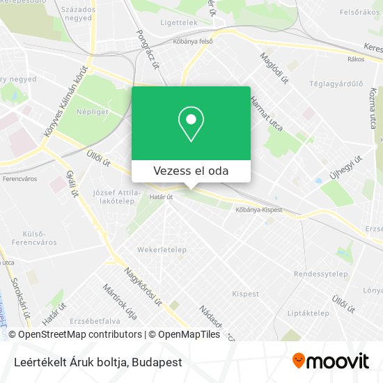 Leértékelt Áruk boltja térkép